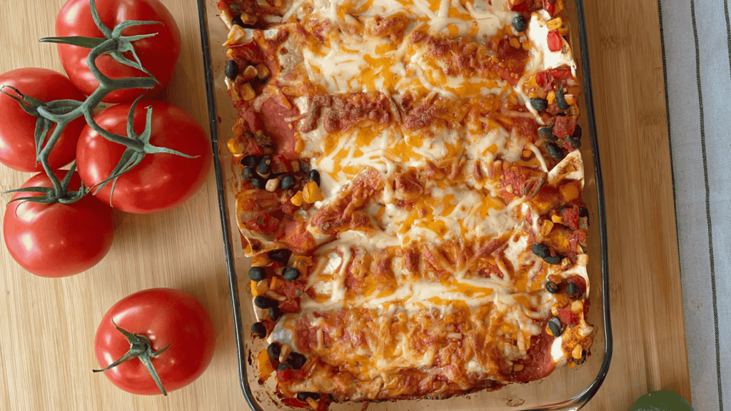 Enchiladas aux haricots noirs et tomates